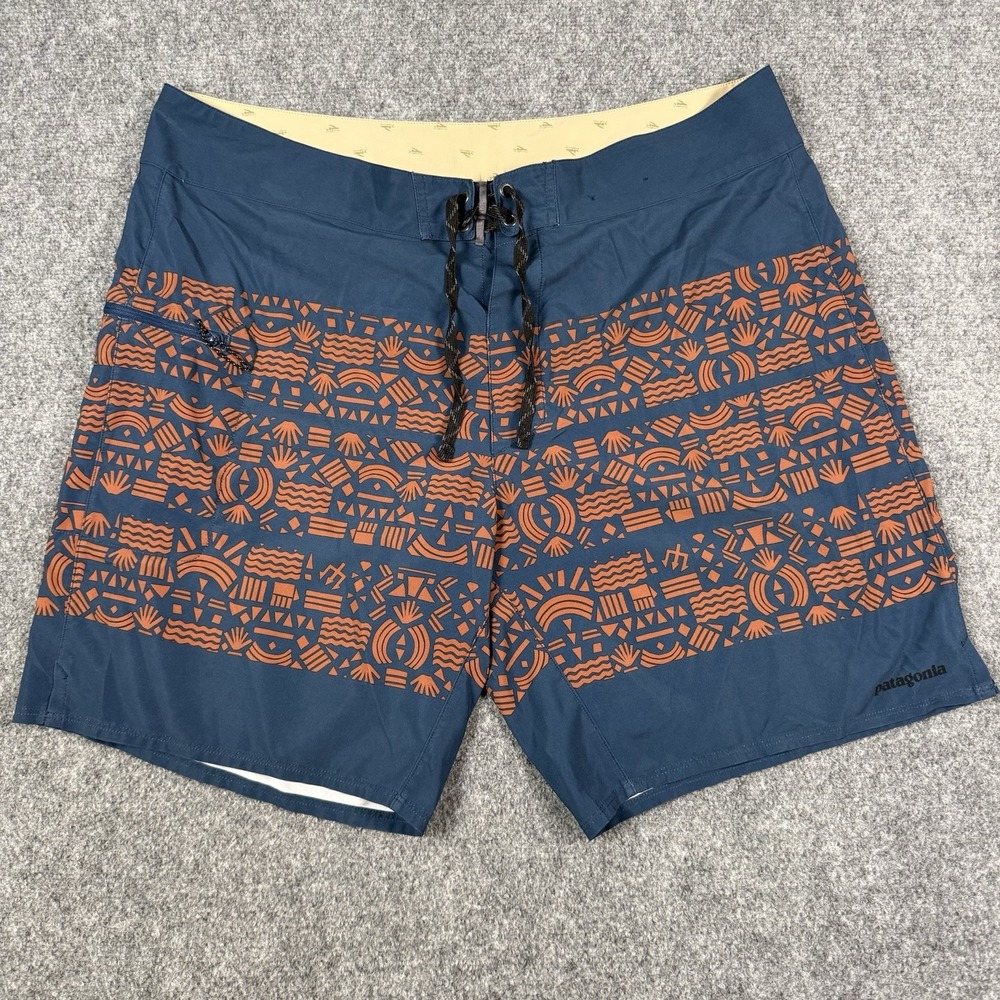 Patagonia Stretch Planing Board Shorts Mens 40 Blue Geometric 86612 9in